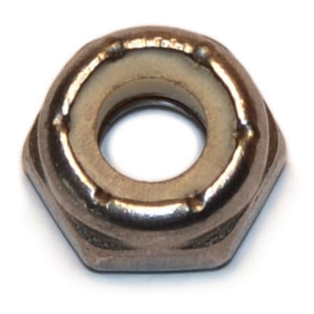 Lock Nut, 1/4-20, 18-8 Stainless Steel, Not Graded, 12 PK